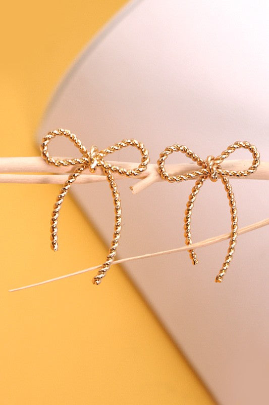 Rope Bow Stud Earring