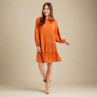 Rust Dallas Tiered Dress
