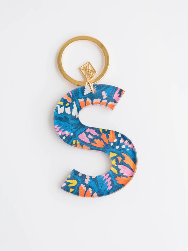 Floral Letter Keychain