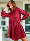 Animal Jacquard Print Long Sleeve Dress