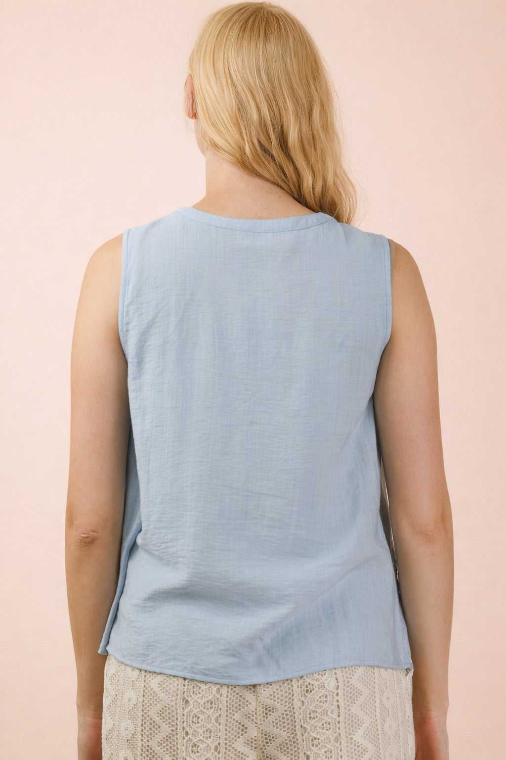 Sky Pinstripe Sleeveless Top