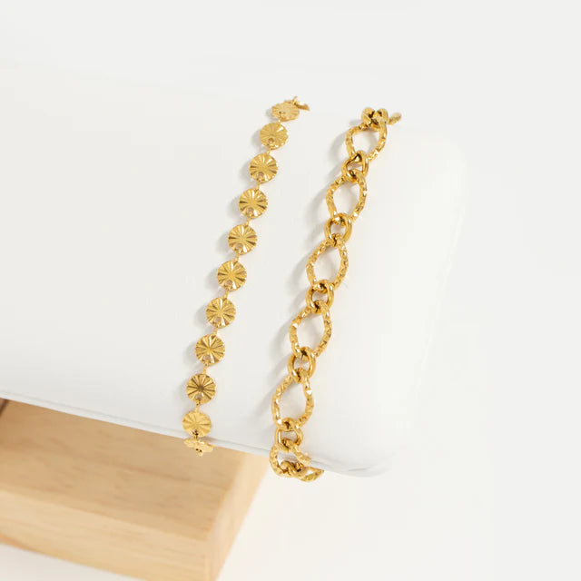 18K Stainless Steel Sunburst Bracelet
