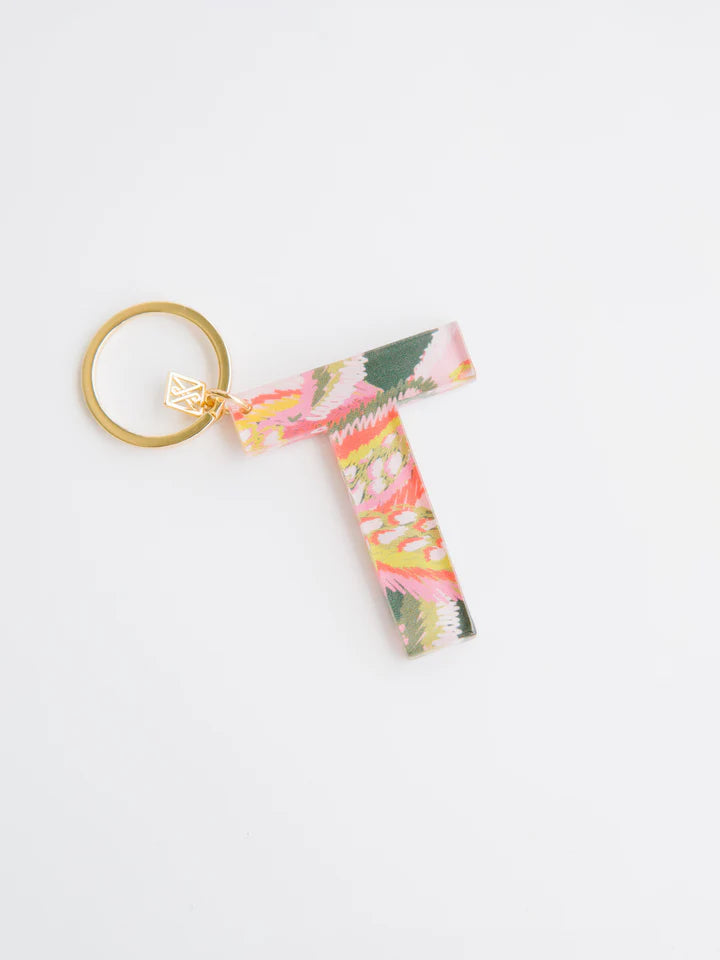 Floral Letter Keychain