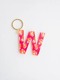 Floral Letter Keychain