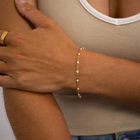 18K Stainless Steel White Confetti Bracelet