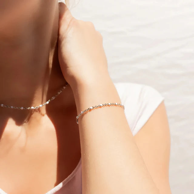 18K Stainless Steel White Confetti Bracelet