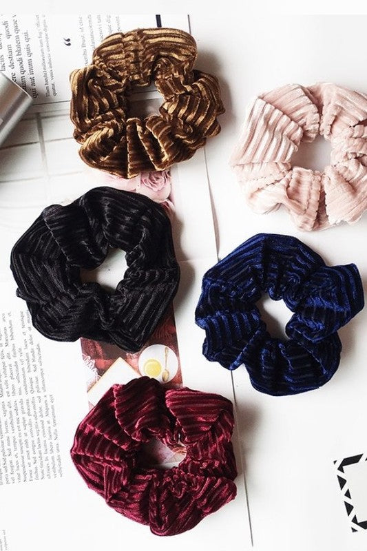 Velvet Striped Scrunchie