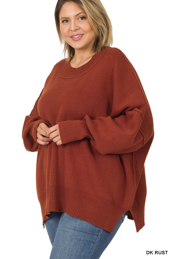 Side Slit Oversized Sweater
