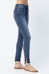 Aubrey Mid Rise Skinny Released Hem Side Slit Jeans