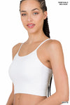 Ribbed Seamless Cropped Cami w/ Removable Bra Pads