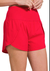 High Waisted Back Pocket Running Shorts