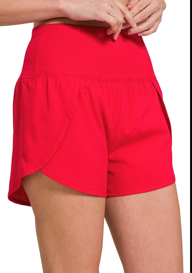 High Waisted Back Pocket Running Shorts