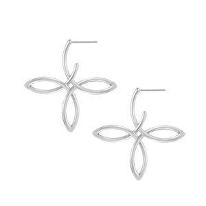 NWD She's Classic Cross Hoop Earrings
