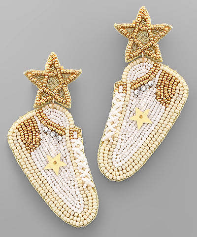 Seed Bead Star Sneaker Earrings